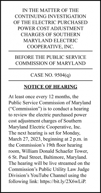 Notice of Hearing
