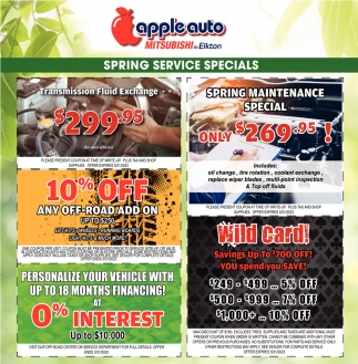Spring Service Specials