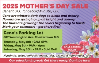 2025 Mother's Day Sale (May 8, 2025)