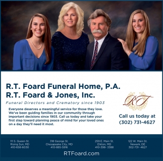 R.T. Foard Funeral Home, P.A. & R.T. Foard & Jones, Inc. 