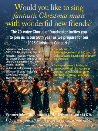 70-Voice Chorus of Dorchester Fantastic Christmas Music 2025