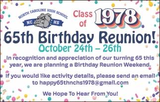 North Caroline High School Class of 1978