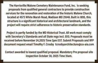 The Harrisville/Malone Cemetery Maintenance Fund, Inc