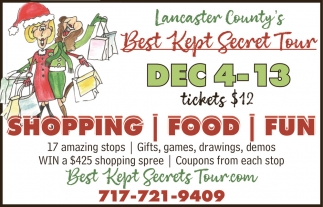 Lancaster County's Best Kept Secret Tour (December 4-13, 2025)
