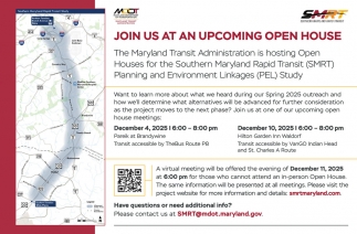 Maryland Transit Administration Open Houses (December 4 & 10, 2025)