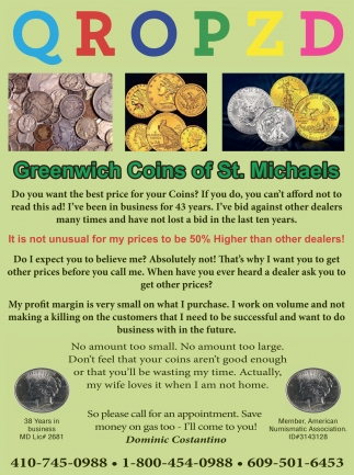 Greenwich Coins of St. Michaels