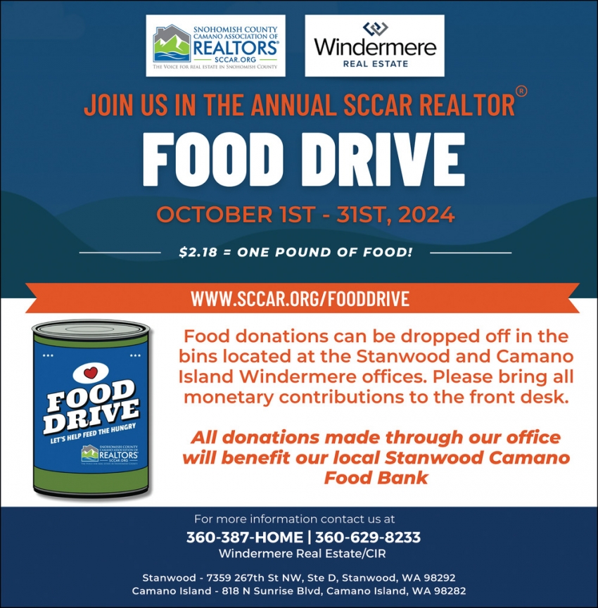 Food Drive, Windermere Real Estate, Stanwood, WA