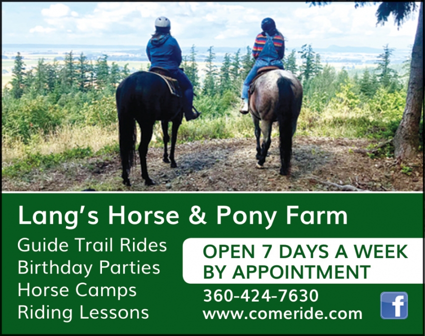 Guide Trail Rides, Lang's Horse and Pony Farm, Mount Vernon, WA