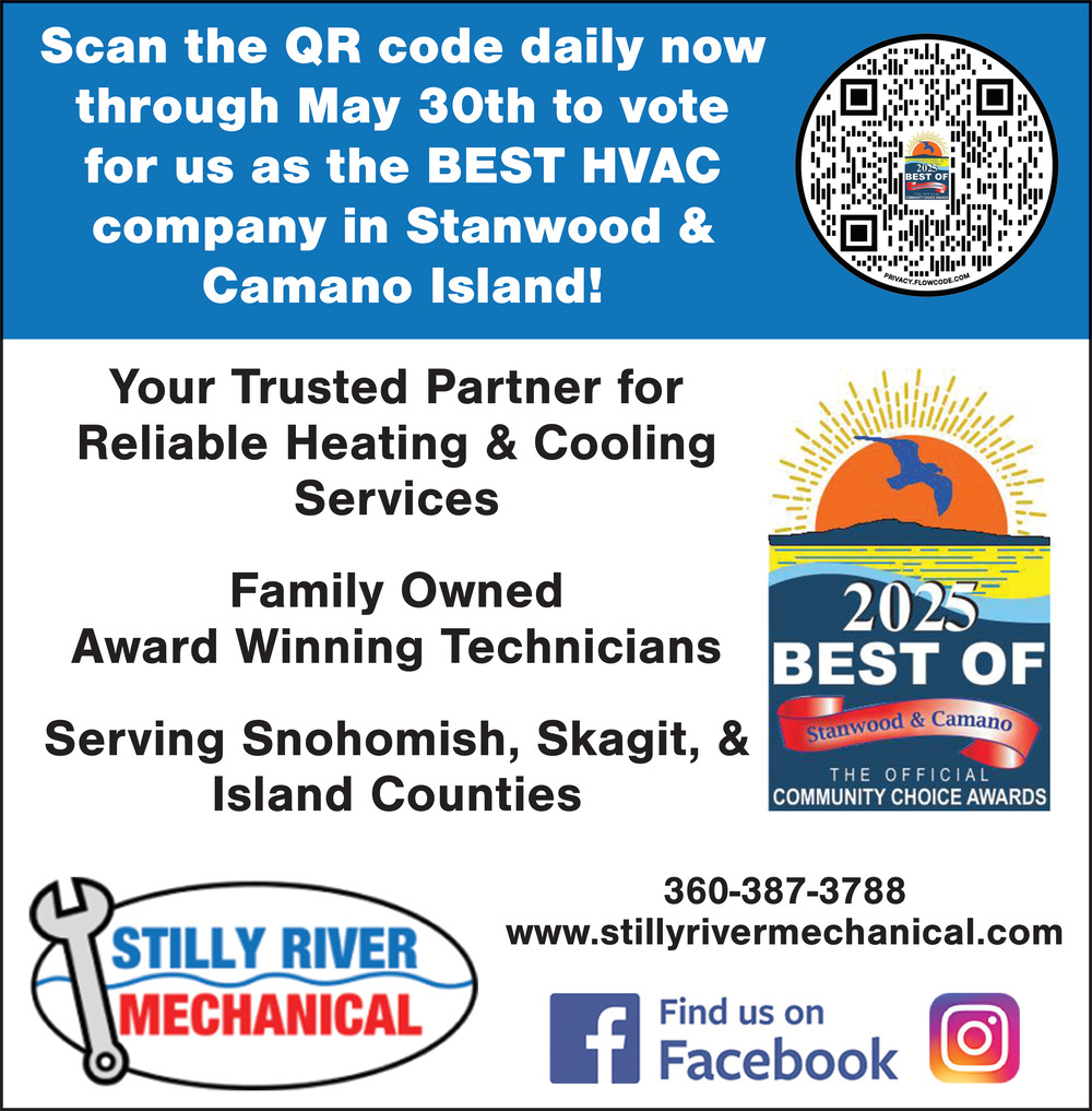 Scan the QR code daily now, Stilly River Mechanical, Camano Island, WA