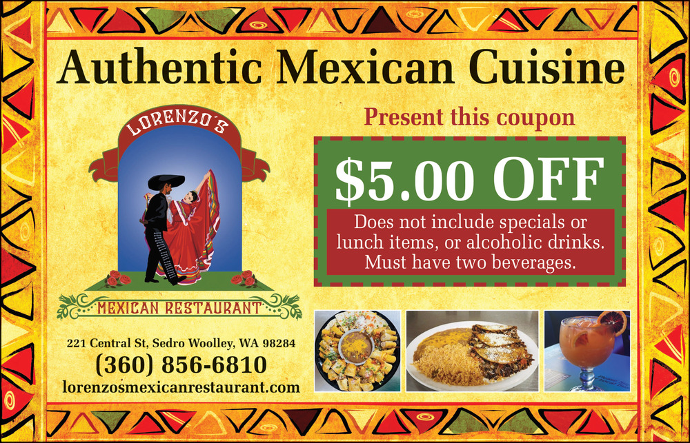 Authentic Mexican Cuisine, Lorenzo's Mexican Restaurant, Sedro Woolley, WA
