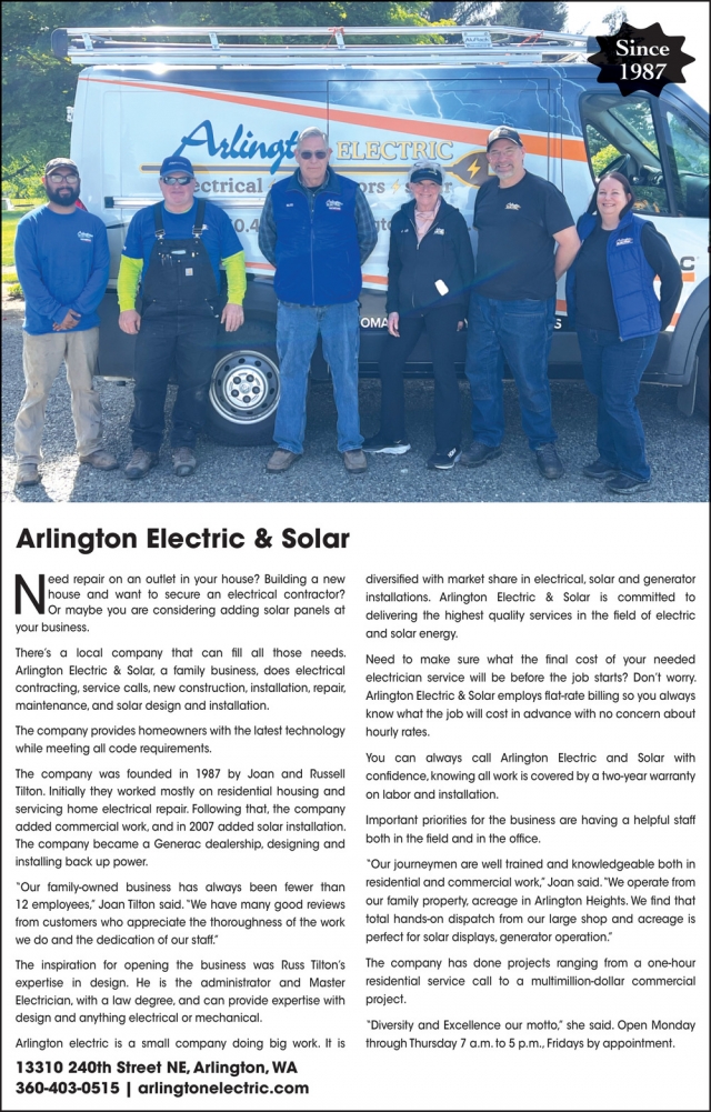 Since 1987, Arlington Electric