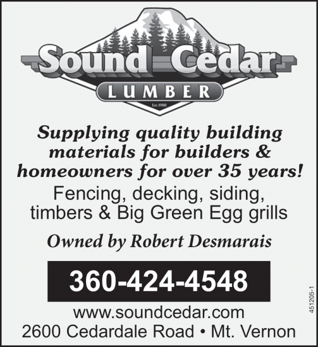 Supplying Quality Building Materials, Sound Cedar Lumber, Mount Vernon, WA