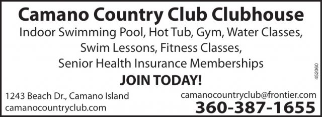 Indoor Swimming Pool, Hot Tub, Gym, Water Classes, Camano Country Club Clubhouse