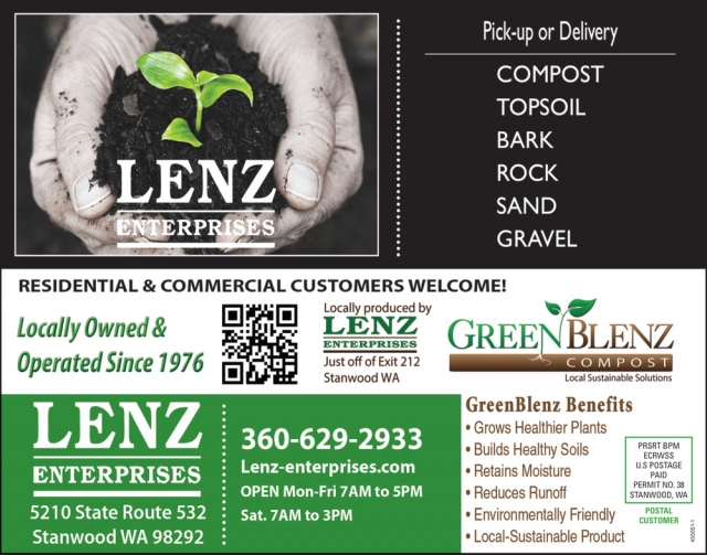 Locally Owned & Operated, Lenz Enterprises, Stanwood, WA