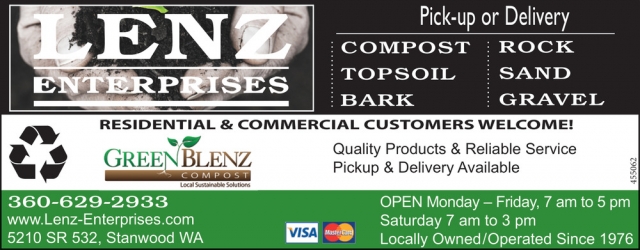 Premium Materials for Farms, Gardens & Landscapes , Lenz Enterprises, Stanwood, WA