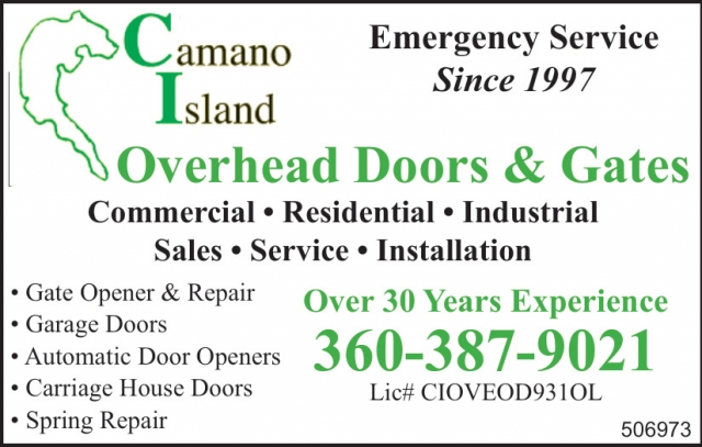 Emergency Service Since 1997, Camano Island Overhead Doors & Gates