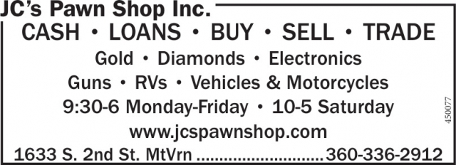 Cash - Loans - Buy - Sell - Trade, JC's Pawn Shop Inc.