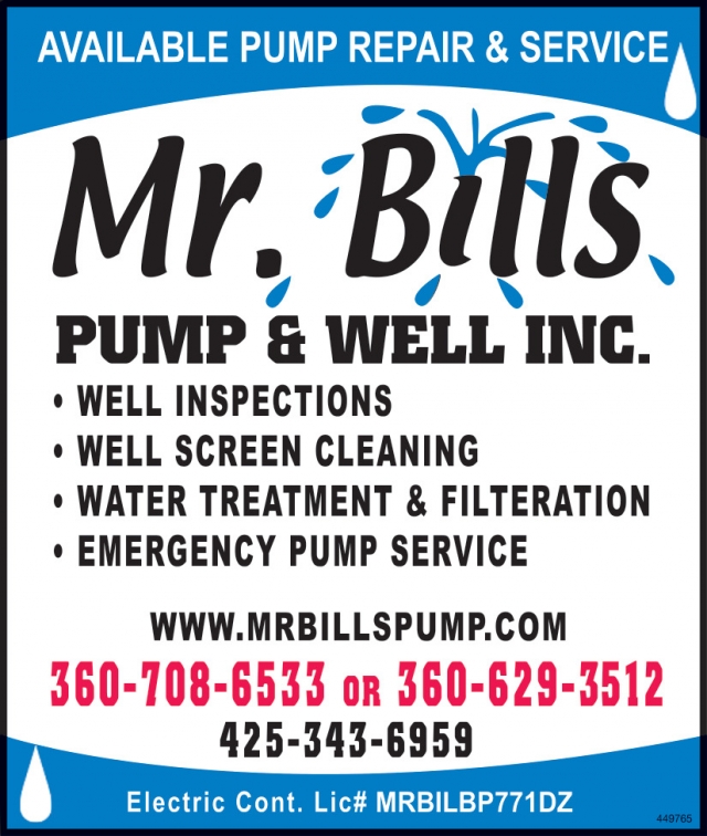 Well Inspections  , Mr. Bills Pump & Well Inc.