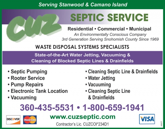 Waste Disposal Systems Specialists, CUZ Septic Service