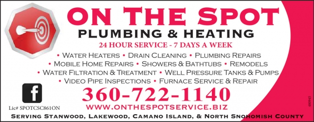 24 Hour Service - 7 Days A Week, On The Spot Plumbing & Heating