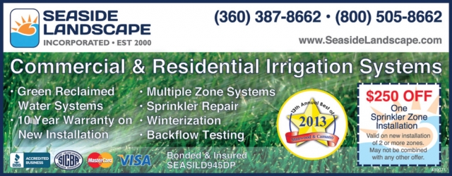 Commercial & Residential Irrigation Systems, Seaside Landscape