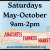 Saturdays 9am-2pm