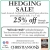 Hedging Sale!