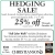 Hedging Sale!