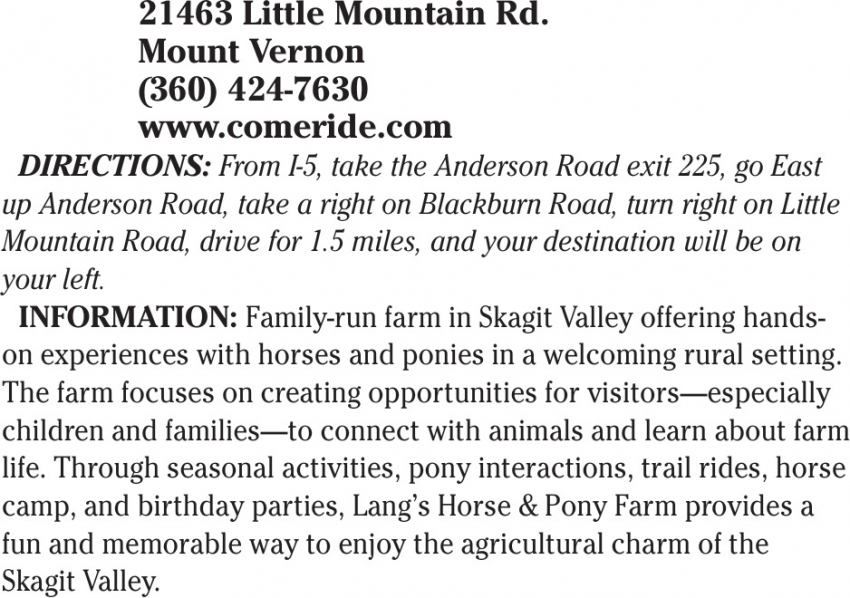 Lang's Horse and Pony Farm