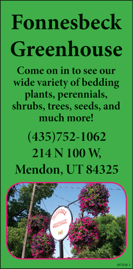 Come on in to see our wide variety of bedding plants, Fonnesbeck Greenhouse, Mendon, UT