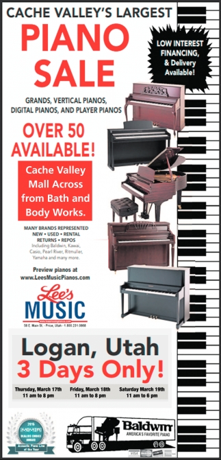 Piano Sale, Lee's Music, Price, UT