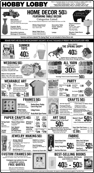 Home Decor 50% OFF, Hobby Lobby