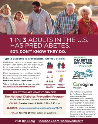 1 In 3 Adults In The U.S. Has Prediabetes.