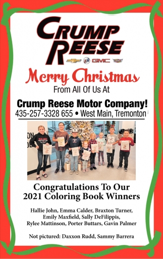 Merry Christmas From All Of Us At Crump Reese Motor Company!