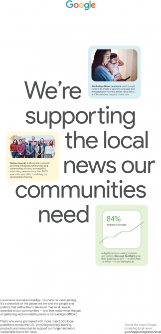 We're Supporting The Local News Our Communities Need
