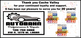 Thank You Cache Valley