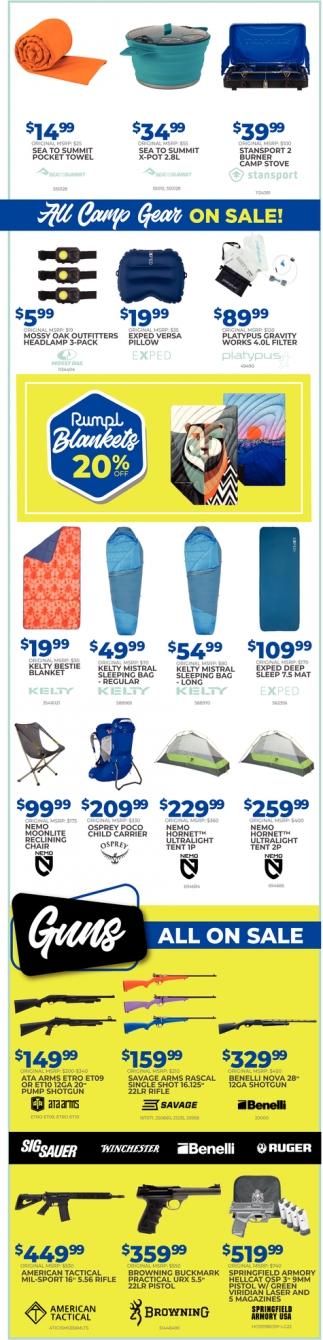 All Camp Gear On Sale!