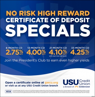 No Risk High Reward Certificate Of Deposit Specials