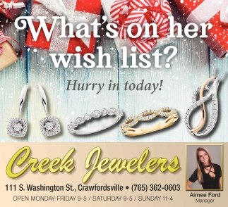 What's On Her Wish List?, Creek Jewelers, Crawfordsville, IN