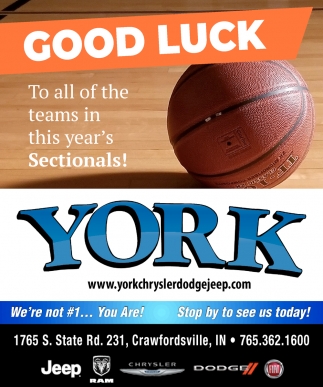 Good Luck to All of the Teams in this Year's Sectionals!