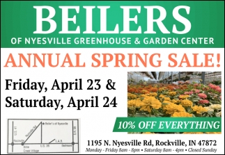 Annual Spring Sale!