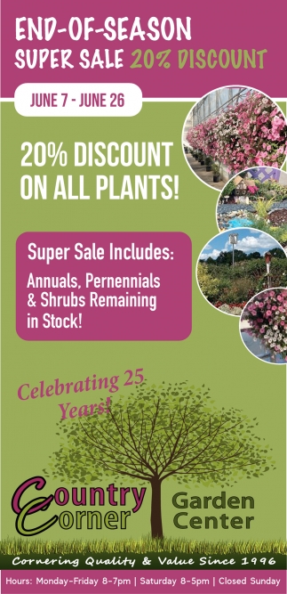 20% Discounts On All Plants!
