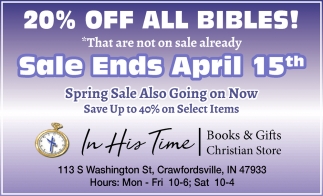 20% Off All Bibles!