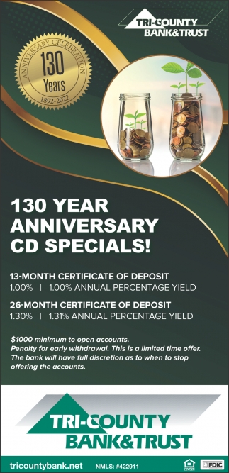 130 Year Anniversary CD Specials!