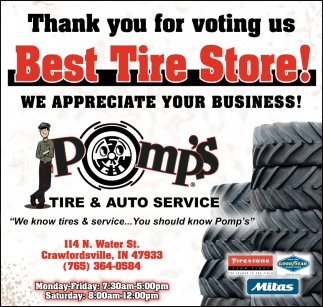 Thank You for Voting Us Best Tire Store!