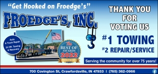 Thank You for Voting Us #1 Towing #2 Repair/Service
