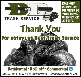 Thank You for Voting Us Best Trash Service