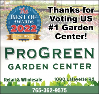 Thanks for Voting Us #1 Garden Center!