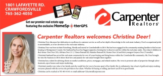 Carpenter Realtors Welcomes Christina Deer!