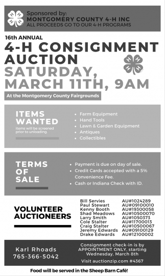 4-H Consignment Auction